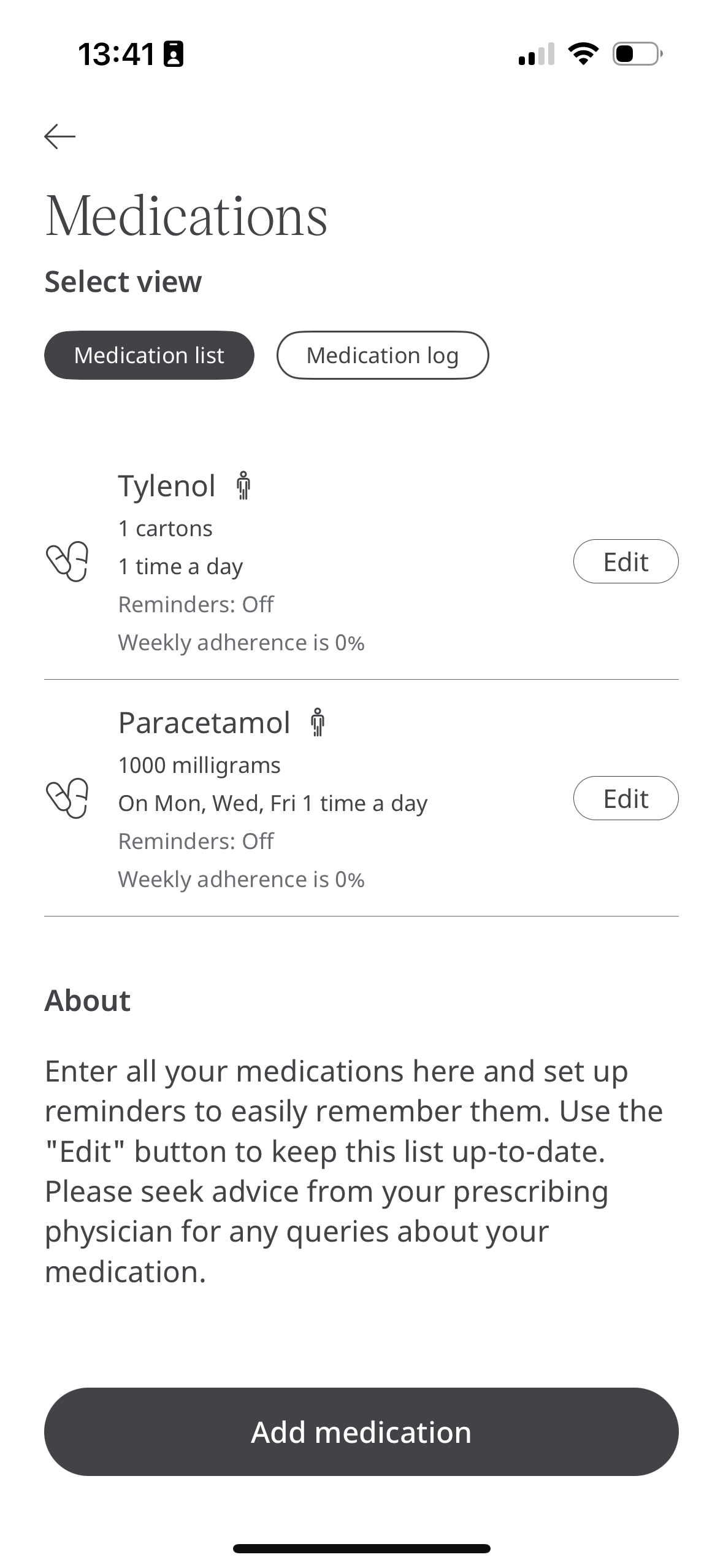 Medication Tracker Feature